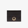 F is Fendi Card Holder In Calf Leather Black