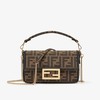 Fendi Mini Baguette Bag In Fabric Brown