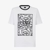 Fendi Embroidered Flower T-Shirt In Cotton White