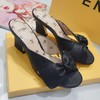 Fendi Karligraphy Slides 60 In Calf Leather Black