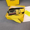 Fendi Peekaboo Eyes Bucket Reversible Belt In Calf Leather Yellow