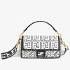 Fendi Baguette Bag In FF Napper Leather White
