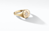 Кольцо на мизинец левой руки David Yurman Cable Collectibles Compass Mini Pinky Ring in 18K Gold with Diamonds