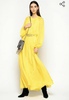 желтое длинное платье