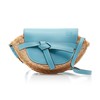 Loewe Mini Gate Bag Calfskin And Raffia In Blue