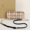 Burberry Haymarket Check Henley Wallet With Detachable Strap In Black