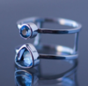 Двойное серебряное кольцо с топазами Sky