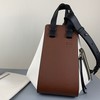 Loewe Small Hammock Bag Patchwork Calfskin In Coffee/White