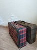 Складной советский чемодан в клеточку