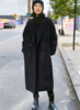 black cashmere oversized coat