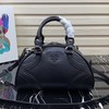 Prada 1BD071 Calf Leather Bowling Bag In Black