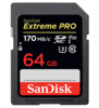 Карта памяти SanDisk SDXC 64GB Extreme Pro UHS-I V30 U3 170 Mb/s