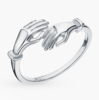 Серебряное кольцо SUNLIGHT: белое серебро 925 пробы "Руки"