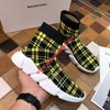 Balenciaga Check Speed Sneaker In Yellow