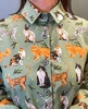 Классная рубашка с котиками, птичками или цветочками