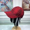 Burberry Haymarket Check Baseball Cap Red