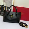 Valentino Garavani VLogo Escape Small Calfskin Tote Bag Black