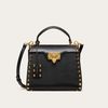 Valentino Garavani Small Rockstud Alcove Grainy Calfskin Handbag Black