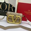 Valentino Garavani Small VLogo Shoulder Bag In Calfskin Khaki