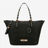 Moschino Lettering Logo Women Nylon Shopper Tote Black