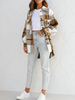 Blouse For Women Pink Polyester Turndown Collar Plaid Pattern Long Sleeves Casual Shirt - Milanoo.com