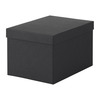 ТЬЕНА Коробка с крышкой чёрная, 18х25х15 см.