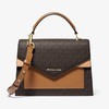 MICHAEL Michael Kors Ludlow Medium Logo and Leather Satchel Khaki/Coffee