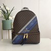 MICHAEL Michael Kors Rhea Medium Stripes-Patch Logo Backpack Coffee/Blue