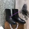 Manolo Blahnik Motosa Flat Ankle Boots Calf Leather Black