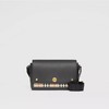 Burberry Leather And Vintage Check Note Crossbody Bag Black