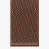 Fendi FF Scarf In Silk and Wool Brown