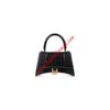 Balenciaga Hourglass Handbag Crocodile Embossed In Black/Gold