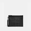 Coach Hitch Pouch in Signature Canvas Grey/Black