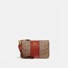 Coach Small Wristlet in Signature Canvas Khaki/Brown