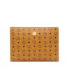 MCM Large Zip Pouch In Visetos Original Brown