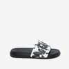 Alexander Mcqueen Pool Slides Unisex Rubber with Graffiti Printing Black/White