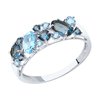 Кольцо с голубыми камнями