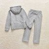 Juicy Couture Check Motif Velour Tracksuits 8405 2pcs Baby Suits Grey