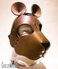 Brown Leather Bear mask for a pet play