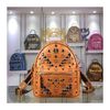 MCM Mini Stark M Studs Backpack In Visetos Brown