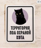 Табличку "Территория под охраной черного кота"