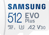 Карта памяти MicroSDXC Samsung EVO Plus, 512GB (Read 130Mbit/s)