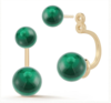 Mateo 14kt Gold Malachite Ear Jacket Earrings