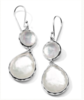 Ippolita Rock Candy® Double Drop Earrings in Sterling Silver (Rock Crystal, Mother-of-Pearl)