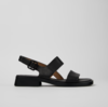 Dana Black Leather Sandals for Women
