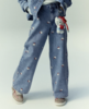 PRINTED WIDE LEG JEANS