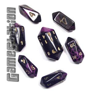 Purple Crystal Oblivion 7 Dice Set
