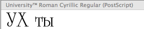 University™ Roman Cyrillic Regular