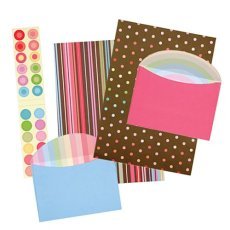 Chocolate Dots & Stripes Write Away Stationery