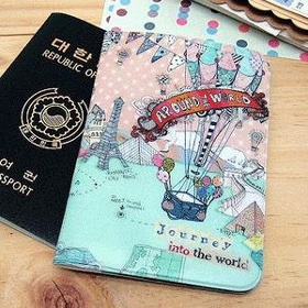 [JETOY] Drawing Passport Case - Around The World